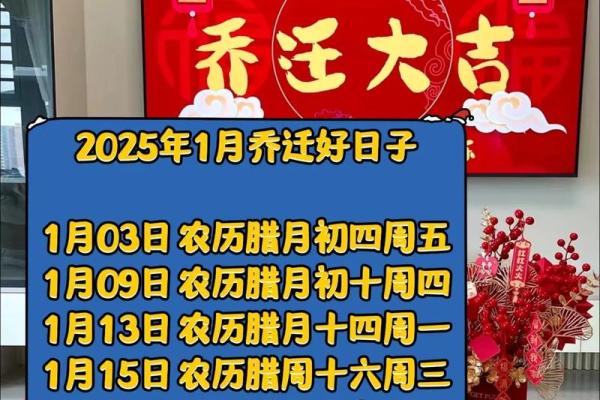 2025年乔迁黄道吉日